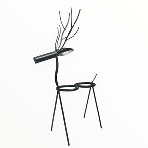 TRANSPAC‎ Vtg Metal Reindeer Tea Light Candle Holder